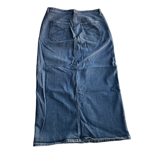 Chicos Platinum Denim Jean Marquis Pencil Skirt Dark Blue Size 0.5 Small 6 - Picture 8 of 10